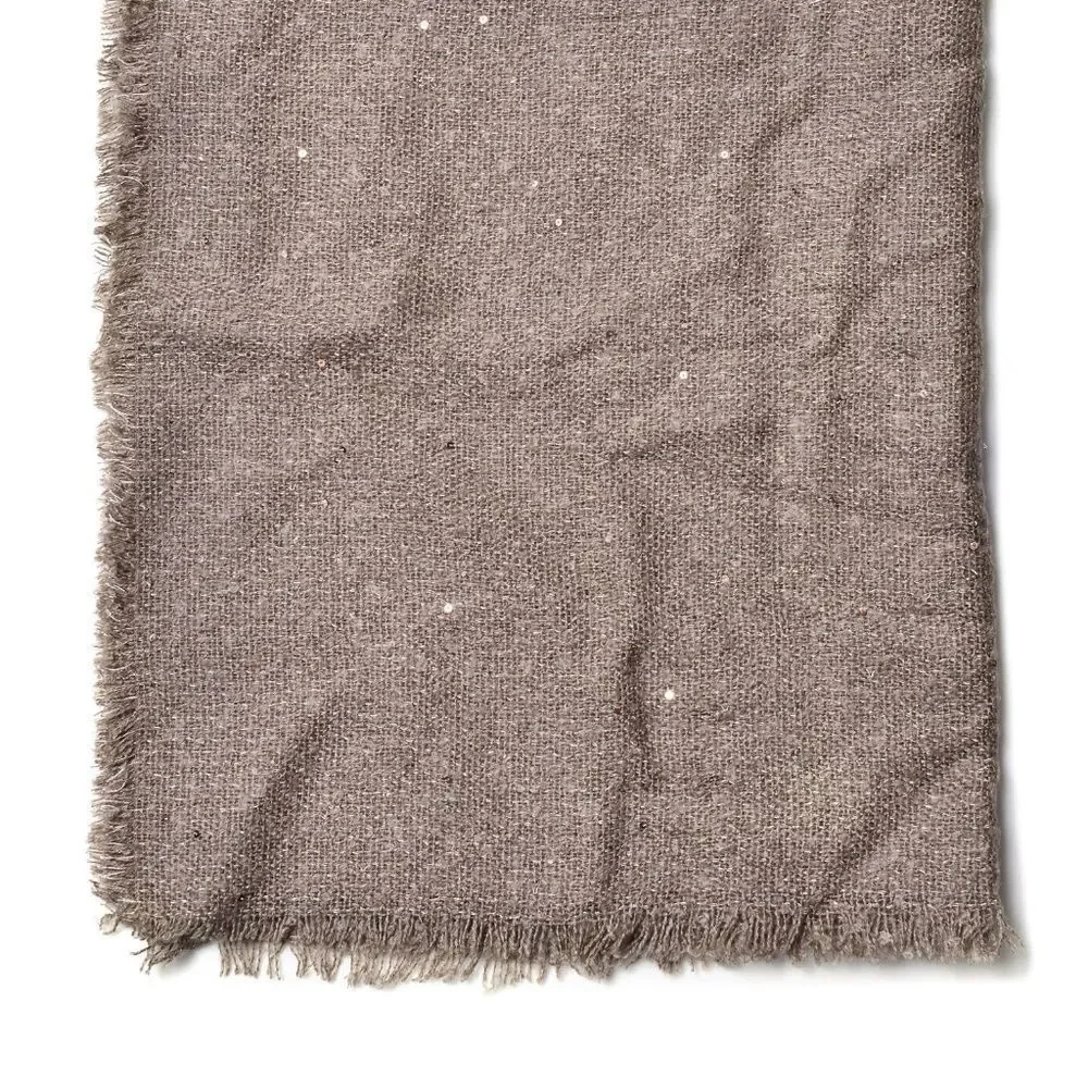 Acrylic Scarf Taupe with Sequin